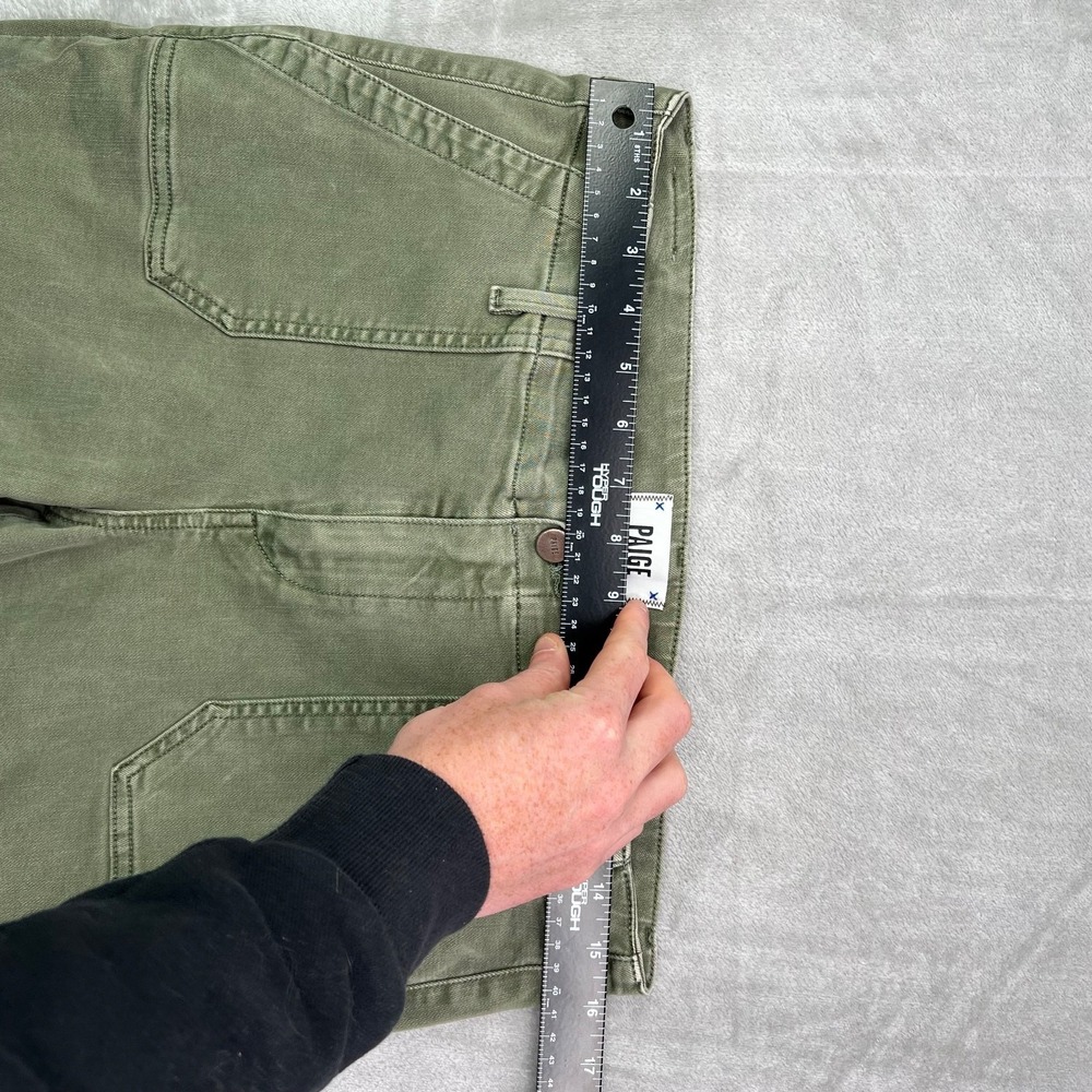 Paige Mayslie Joggers Womens 29 Vintage Ivy Green Cropped Jogger Pants Denim - Picture 10 of 14